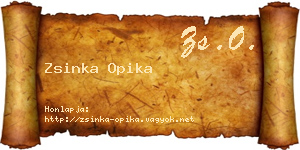 Zsinka Opika névjegykártya